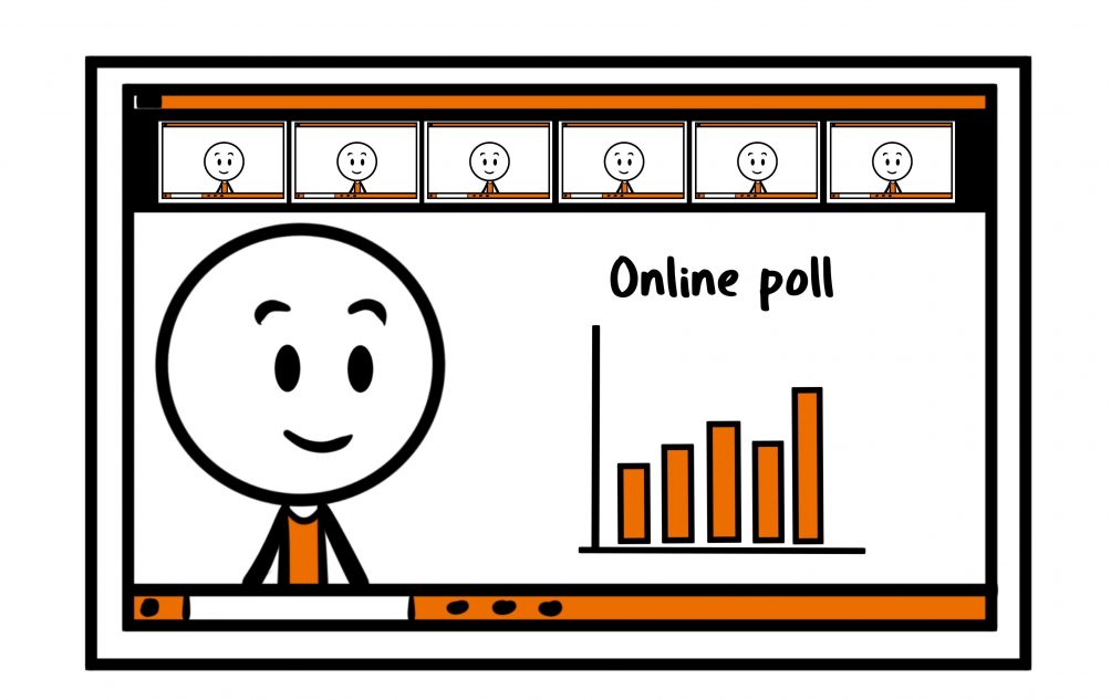 Using a poll to engage a virtual audience